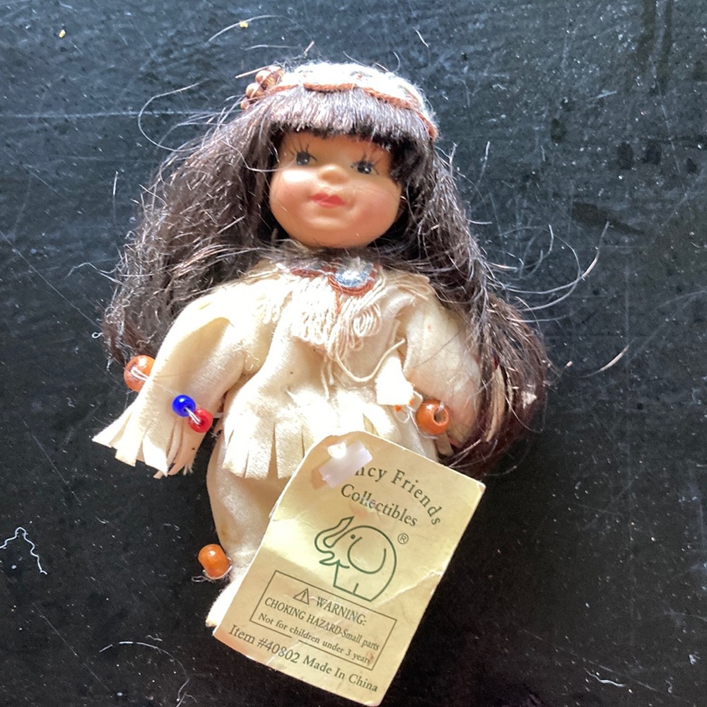 Vintage Fancy friends collectible native doll with tag